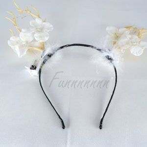 Christmas Hair Accessory Headband Christmas Reindeer With White Feather